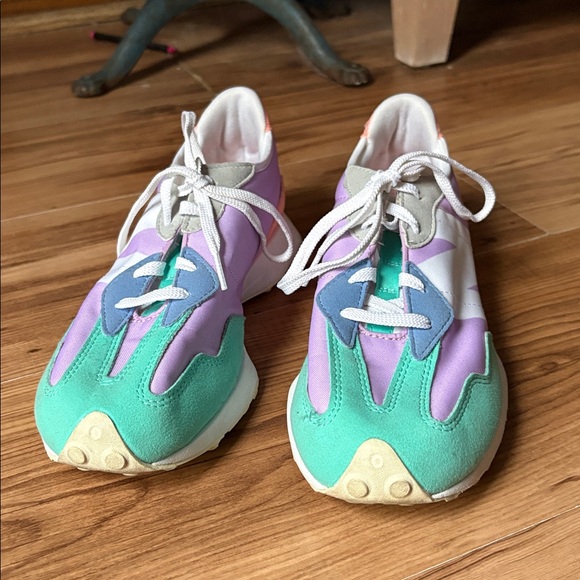 New Balance 327 Women's Pastel Sneakers - Purple, Green, Pink - Picture 8 of 10